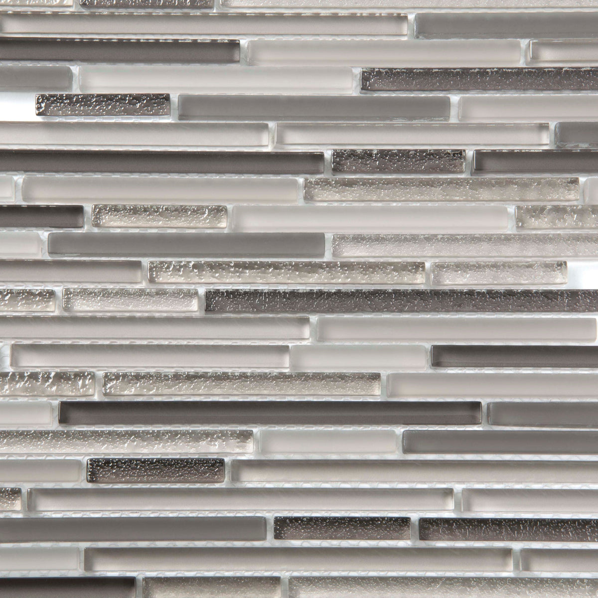 Apollo Tile Waterfall White and Iron Gray 12-in x 12-in Multi-finish Glass Linear Marble Look Wall Tile (4.83-sq. ft/ Carton)