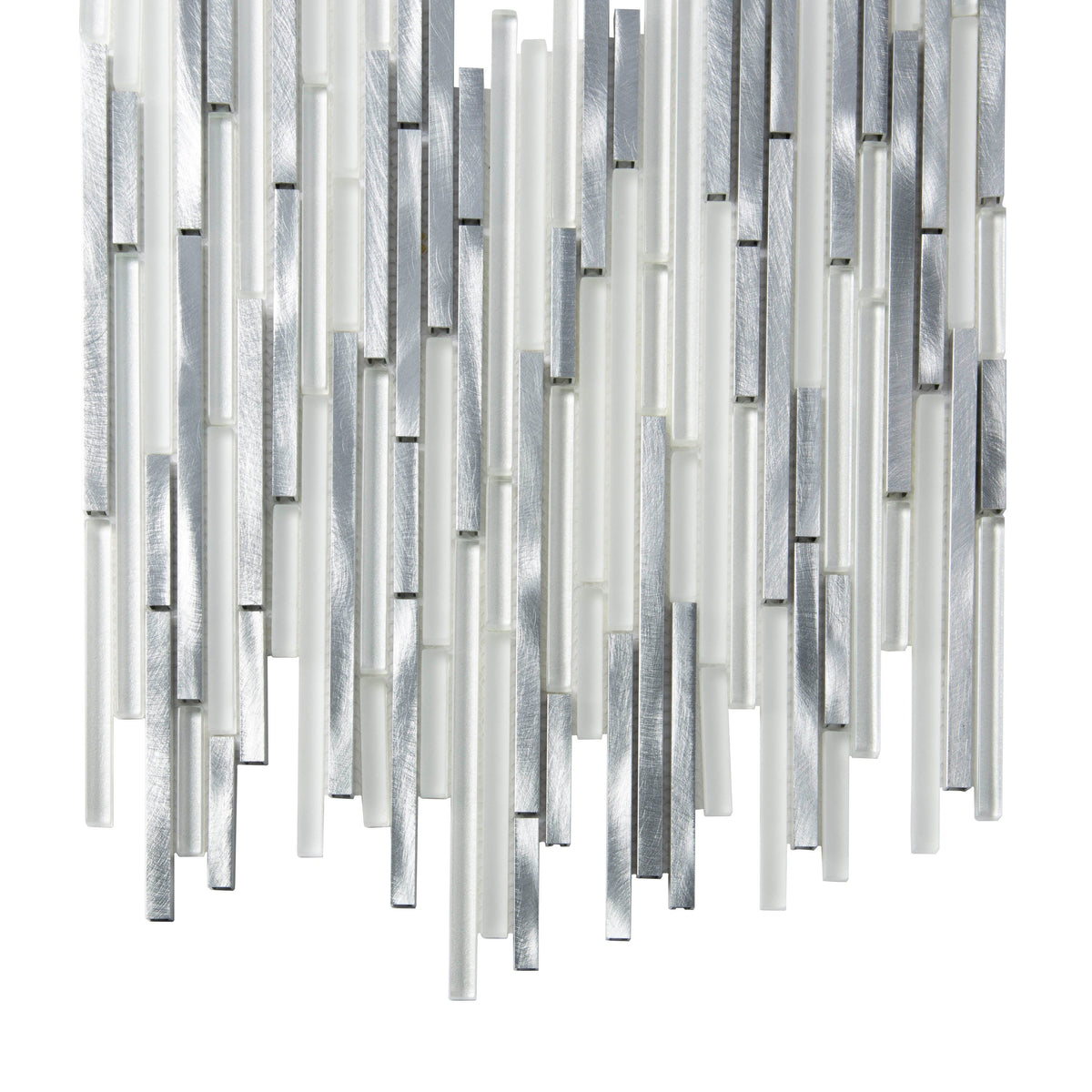 Apollo Tile (Sample) Waterfall White and Silver 4-in x 4-in Multi-finish Marble Linear Marble Look Wall Tile