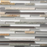 Apollo Tile (Sample) Waterfall Gray and Black 4-in x 4-in Multi-finish Glass/Metal/Stone Marble Linear Patterned Floor and Wall Tile