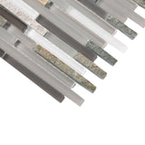 Apollo Tile (Sample) Waterfall Gray and Black 4-in x 4-in Multi-finish Glass/Metal/Stone Marble Linear Patterned Floor and Wall Tile