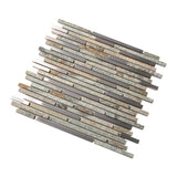 Apollo Tile Waterfall Gray 12-in x 12-in Polished Glass; Metal; Stone Travertine Linear Cement Look Wall Tile (4.83-sq. ft/ Carton)