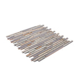 Apollo Tile Waterfall Gray 12-in x 12-in Polished Glass; Metal; Stone Travertine Linear Cement Look Wall Tile (4.83-sq. ft/ Carton)