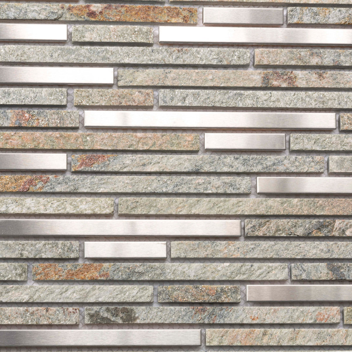 Apollo Tile (Sample) Waterfall Gray 4-in x 4-in Polished Glass/Metal/Stone Marble Linear Cement Look Wall Tile