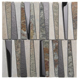 Apollo Tile (Sample) Floor and Wall Tile Gray and Beige 4-in x 4-in Polished Glass/Metal/Stone Quartz Linear Patterned Floor and Wall Tile