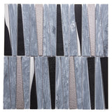 Apollo Tile (Sample) Floor and Wall Tile Blue and Gray 4-in x 4-in Polished Glass/Metal/Stone Quartz Linear Patterned Floor and Wall Tile