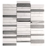 Apollo Tile Metropolis Brown and White 12-in x 12-in Polished Glass; Stone Quartz Linear Patterned Floor and Wall Tile (4.83-sq. ft/ Carton)