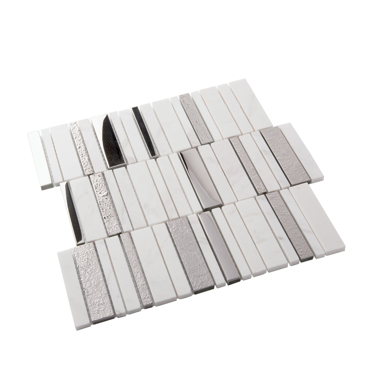 Apollo Tile Metropolis Brown and White 12-in x 12-in Polished Glass; Stone Quartz Linear Patterned Floor and Wall Tile (4.83-sq. ft/ Carton)