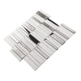 Apollo Tile Metropolis Brown and White 12-in x 12-in Polished Glass; Stone Quartz Linear Patterned Floor and Wall Tile (4.83-sq. ft/ Carton)