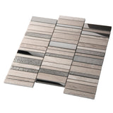 Apollo Tile (Sample) Floor and Wall Tile Brown and Beige 4-in x 4-in Polished Glass/Metal/Stone Quartz Linear Patterned Floor and Wall Tile