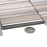 Apollo Tile (Sample) Floor and Wall Tile Brown and Beige 4-in x 4-in Polished Glass/Metal/Stone Quartz Linear Patterned Floor and Wall Tile