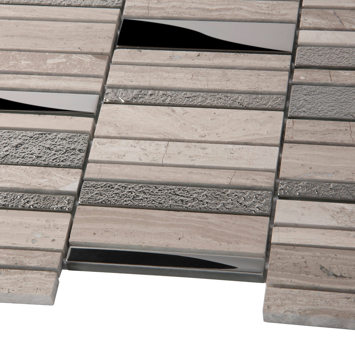 Apollo Tile (Sample) Floor and Wall Tile Brown and Beige 4-in x 4-in Polished Glass/Metal/Stone Quartz Linear Patterned Floor and Wall Tile