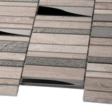 Apollo Tile (Sample) Floor and Wall Tile Brown and Beige 4-in x 4-in Polished Glass/Metal/Stone Quartz Linear Patterned Floor and Wall Tile