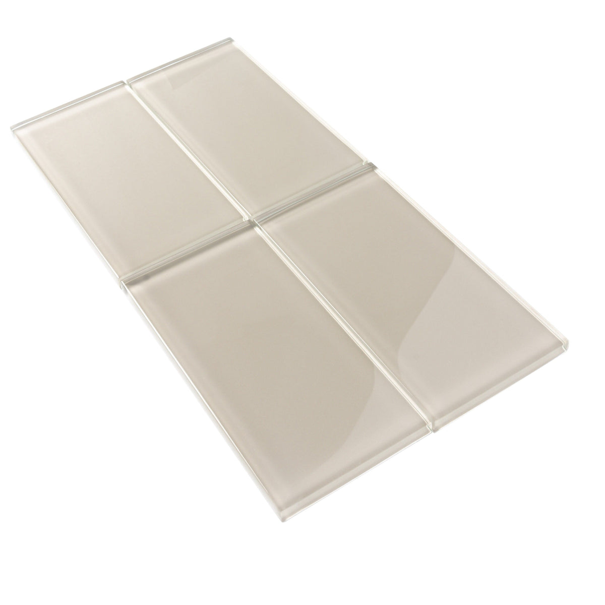 Apollo Tile (Sample) Wall Tile Beige 4-in x 6-in Glossy Glass Subway Wall Tile