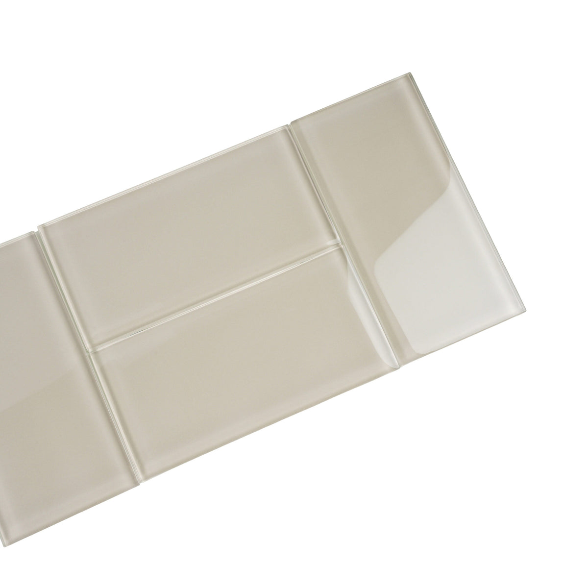 Apollo Tile (Sample) Wall Tile Beige 4-in x 6-in Glossy Glass Subway Wall Tile