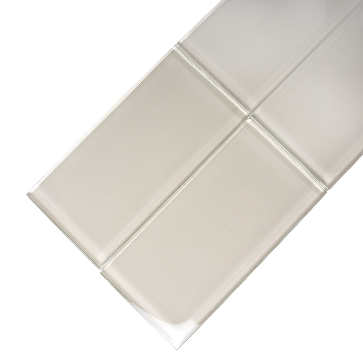 Apollo Tile (Sample) Wall Tile Beige 4-in x 6-in Glossy Glass Subway Wall Tile