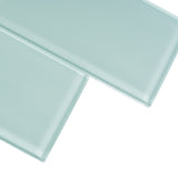 Apollo Tile (Sample) Wall Tile Cadet Blue 3-in x 12-in Glossy Glass Brick Subway Wall Tile