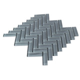 Apollo Tile (Sample) Colorway Gray 4-in x 4-in Glossy Glass Herringbone Floor and Wall Tile