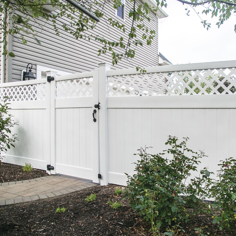 Freedom Conway 6-ft H x 5-ft W White Vinyl Fence Gate Kit (Unassembled)