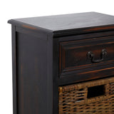 Grayson Lane Dark Brown Matte Fir 1-Drawer Accent Chest
