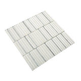 Apollo Tile (Sample) Waterfall White and Silver 4-in x 4-in Glossy Glass Linear Patterned Wall Tile