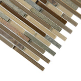 Apollo Tile (Sample) Gray and Beige 4-in x 6-in Matte Glass/Metal/Stone Marble Linear Mosaic Floor and Wall Tile