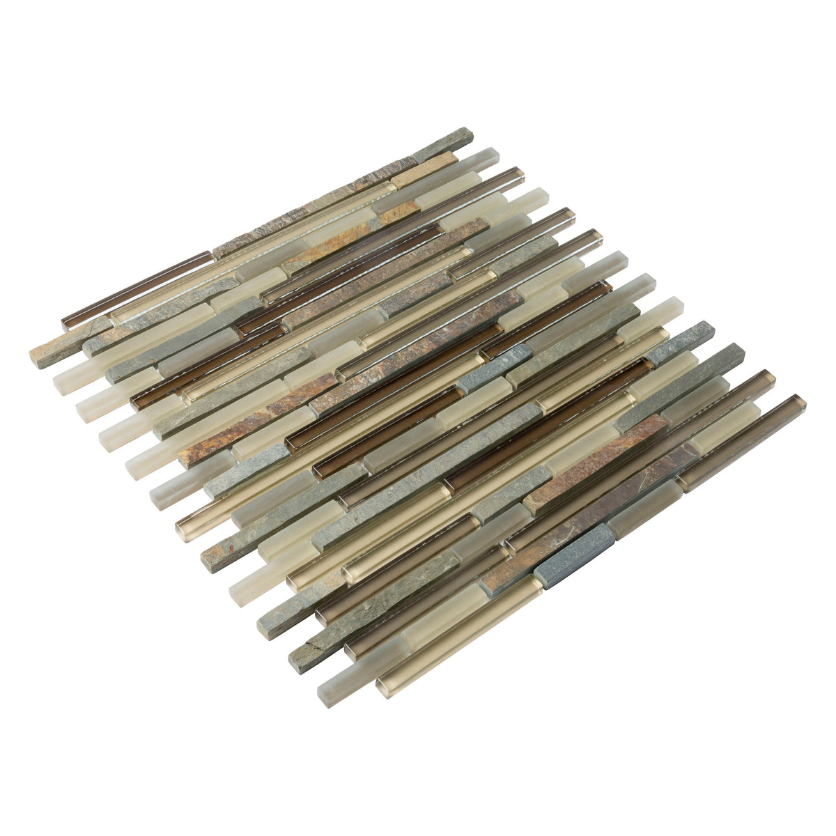 Apollo Tile Gray Brown 11-in x 11-in Polished Glass Stone Marble Mixed Pattern Wall Tile (4.83-sq. ft/ Carton)