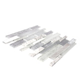 Apollo Tile (Sample) Waterfall White and Gray 4-in x 4-in Multi-finish Glass/Metal/Stone Marble Linear Mosaic Wall Tile