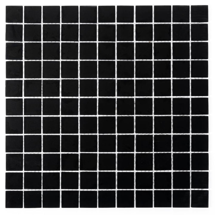 Apollo Tile Colorway Black 12-in x 12-in Matte Glass Uniform Squares Floor and Wall Tile (9.67-sq. ft/ Carton)