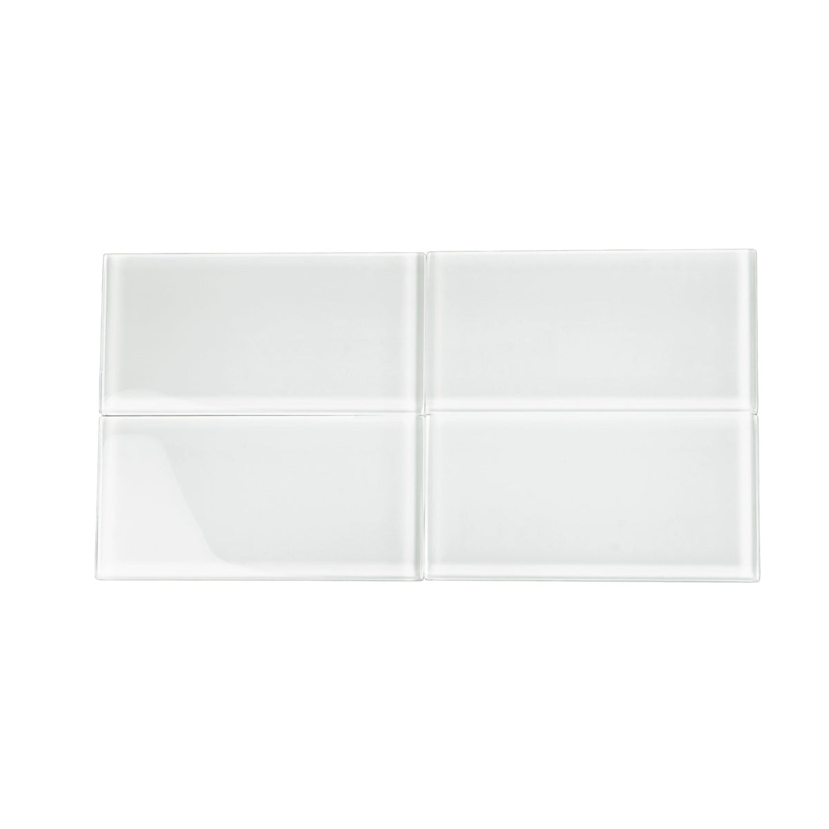 Apollo Tile (Sample) White 3-in x 6-in Glossy Glass Brick Subway Floor and Wall Tile