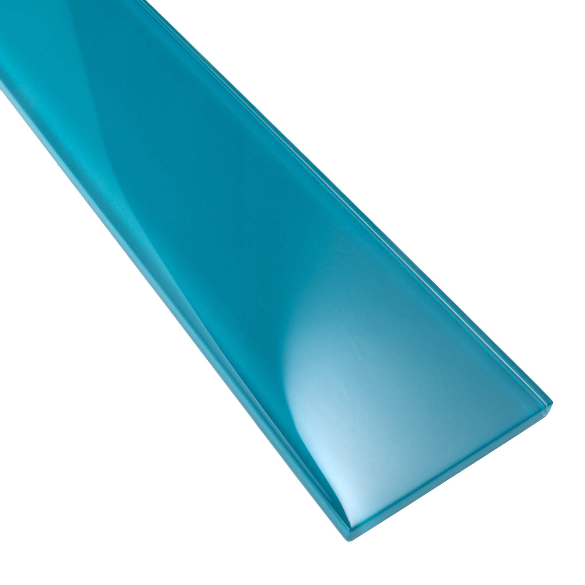 Apollo Tile (Sample) Wall Tile Cerulean Blue 3-in x 12-in Glossy Glass Subway Wall Tile