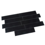 Apollo Tile (Sample) Wall Tile Black 4-in x 6-in Matte Glass Subway Wall Tile