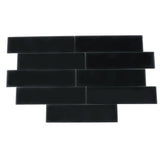 Apollo Tile (Sample) Wall Tile Black 4-in x 6-in Matte Glass Subway Wall Tile