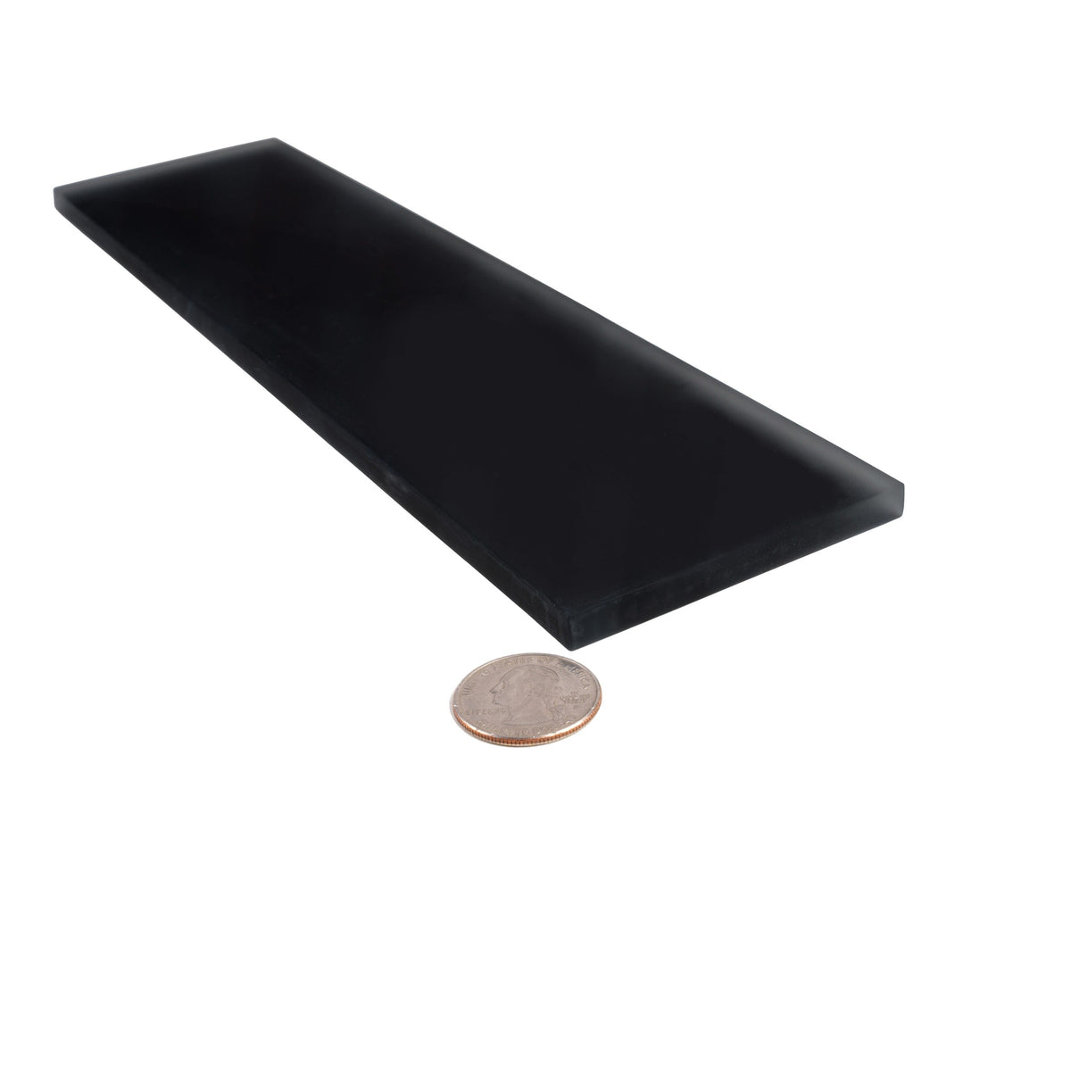 Apollo Tile (Sample) Wall Tile Black 4-in x 6-in Matte Glass Subway Wall Tile