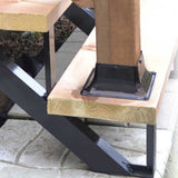 Pylex Black Steel Post Connector for 4x4 Deck Posts - Increase Strength and Stability - 5 Pack
