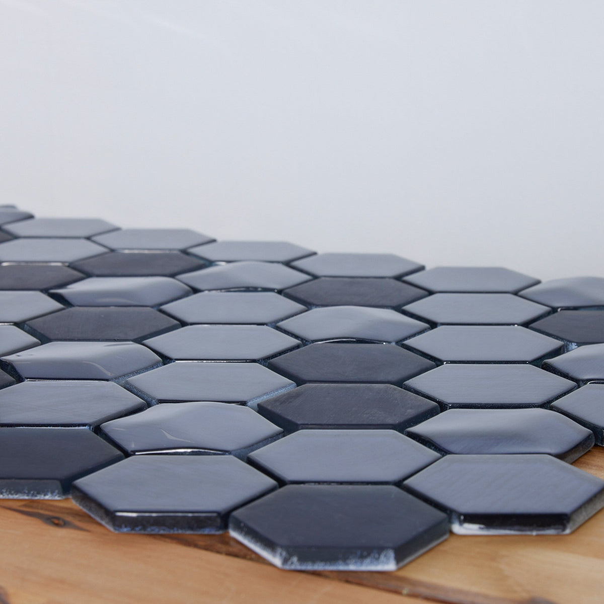 Elida Ceramica Skylight Hex 12-in x 12-in Glossy Glass Mosaic Wall Tile (0.97-sq ft per sheet)