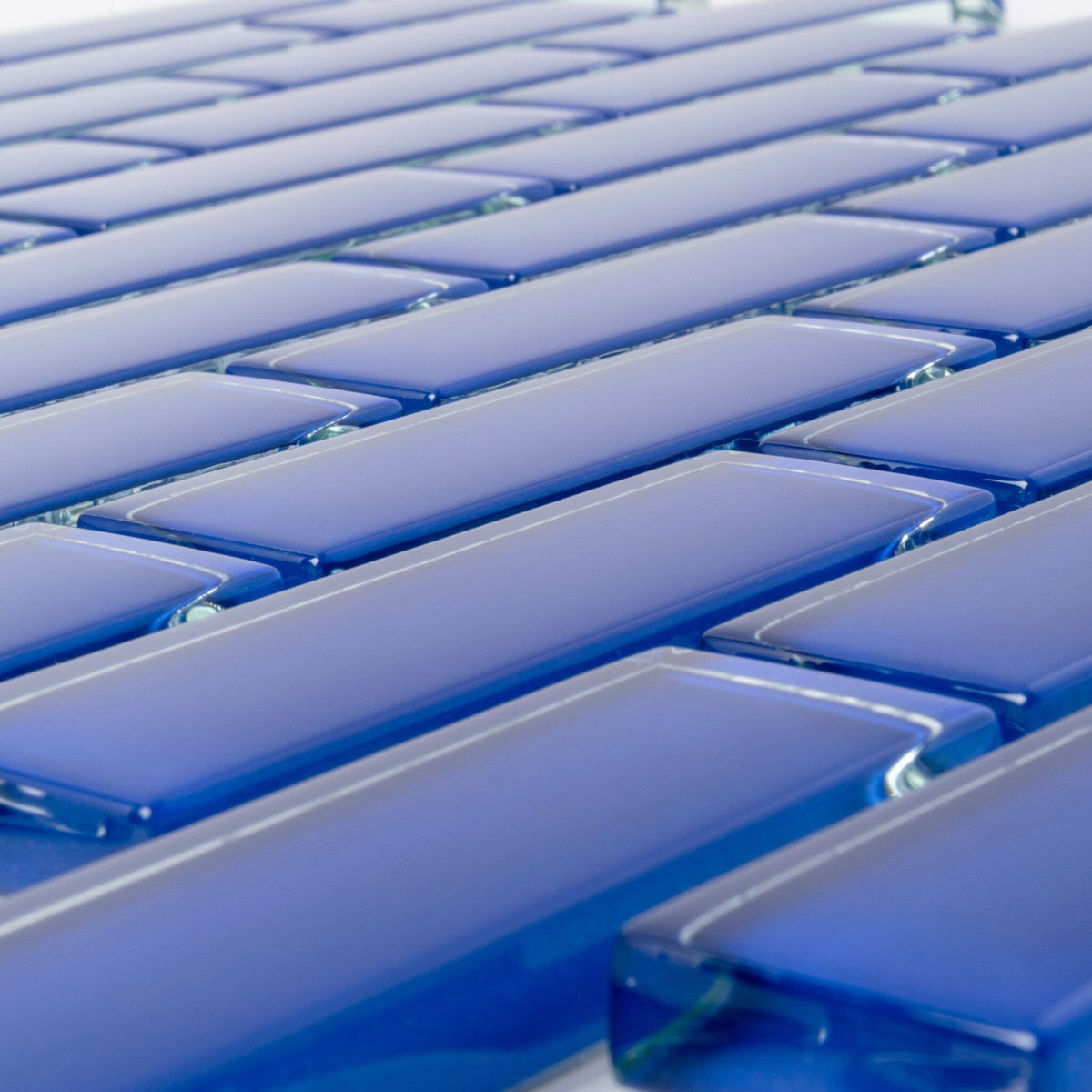 Apollo Tile (Sample) Colorway Royal Blue 4-in x 4-in Glossy Glass Brick Subway Floor and Wall Tile