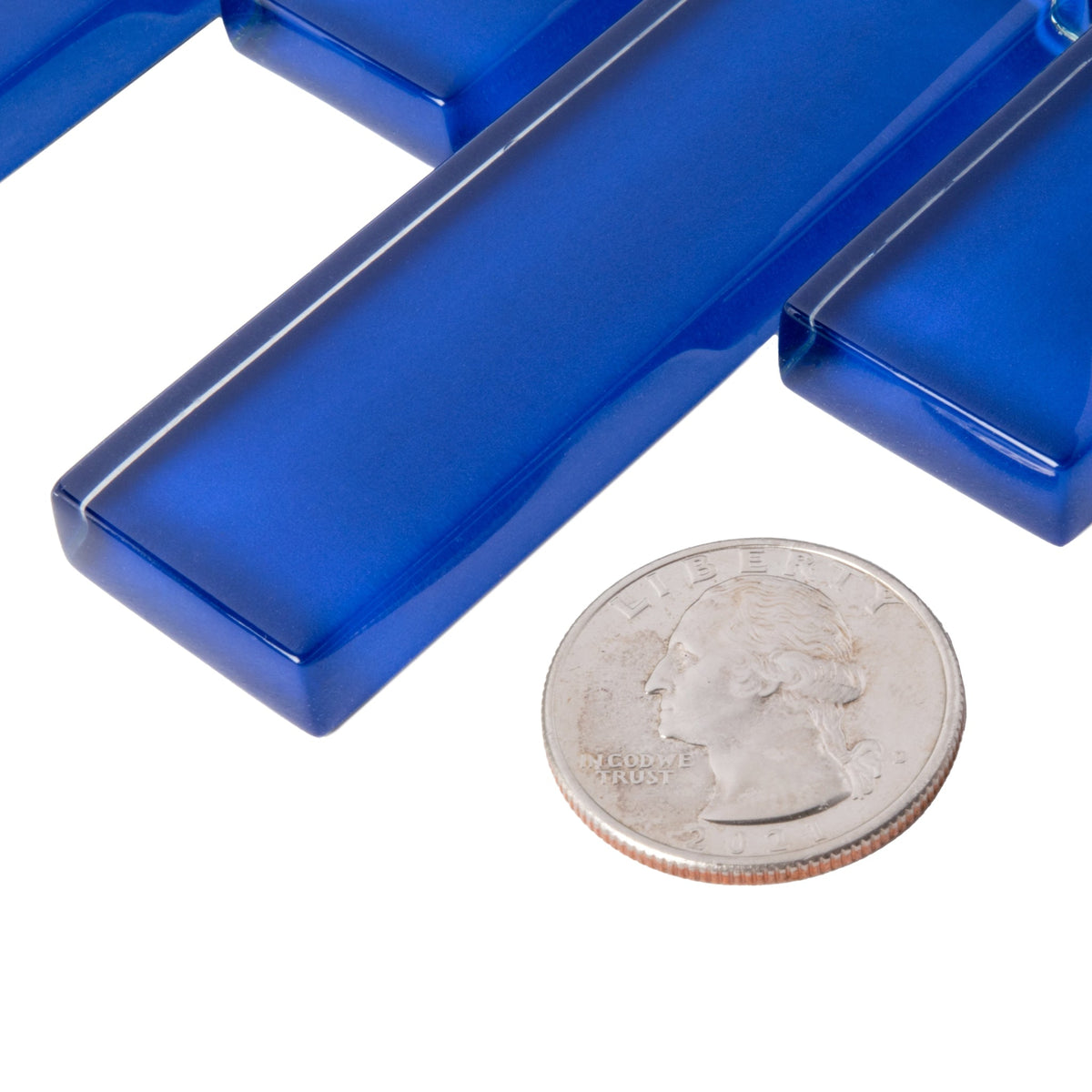 Apollo Tile (Sample) Colorway Royal Blue 4-in x 4-in Glossy Glass Brick Subway Floor and Wall Tile