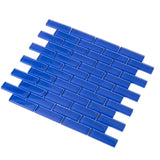 Apollo Tile (Sample) Colorway Royal Blue 4-in x 4-in Glossy Glass Brick Subway Floor and Wall Tile