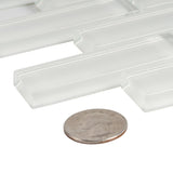 Apollo Tile (Sample) Colorway White 4-in x 4-in Glossy Glass Brick Subway Floor and Wall Tile