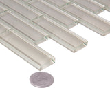 Apollo Tile (Sample) Colorway Beige 4-in x 4-in Glossy Glass Brick Subway Floor and Wall Tile