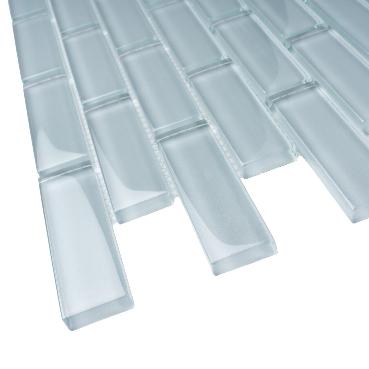 Apollo Tile (Sample) Colorway Light Gray 4-in x 4-in Glossy Glass Brick Subway Floor and Wall Tile