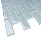 Apollo Tile (Sample) Colorway Light Gray 4-in x 4-in Glossy Glass Brick Subway Floor and Wall Tile