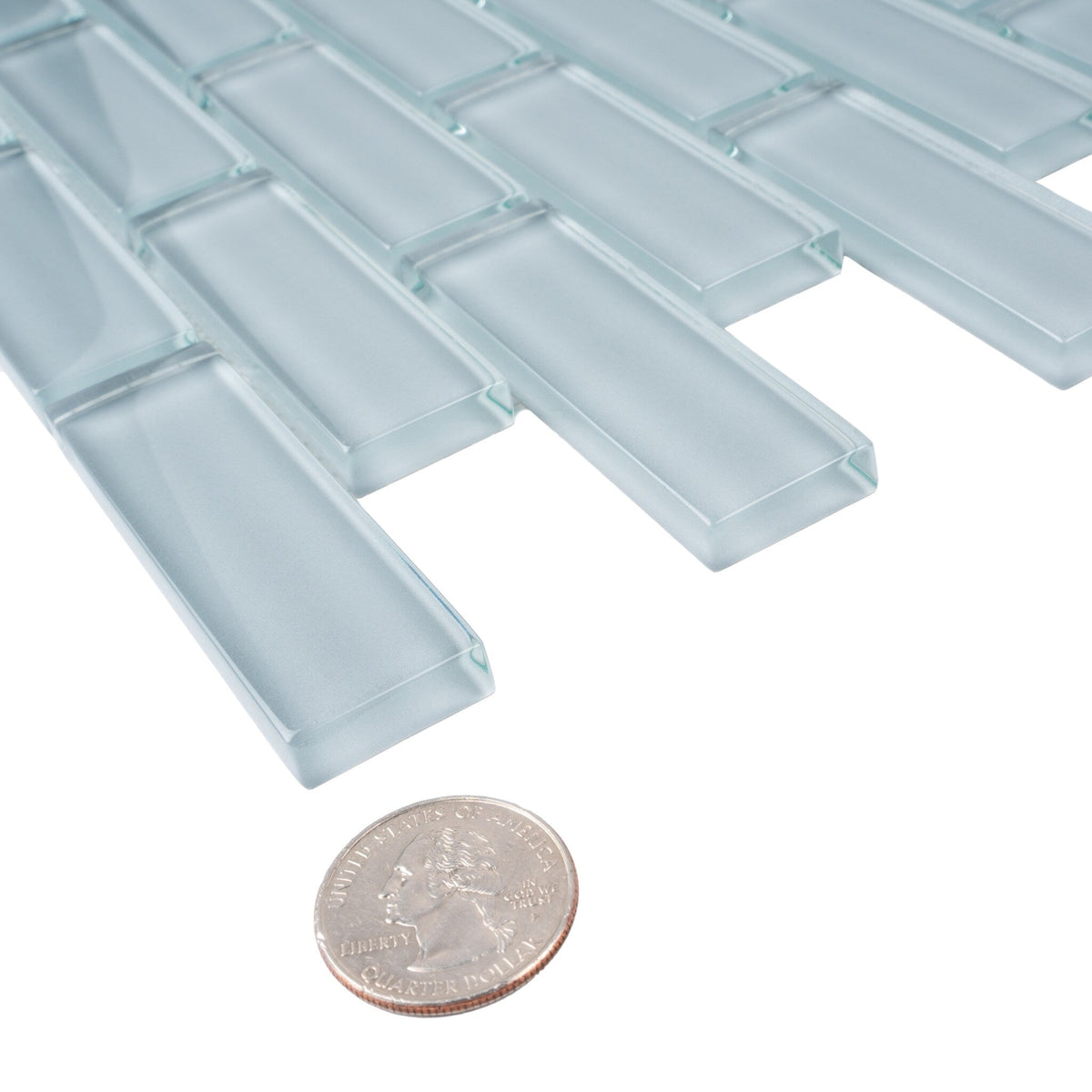 Apollo Tile (Sample) Colorway Light Gray 4-in x 4-in Glossy Glass Brick Subway Floor and Wall Tile