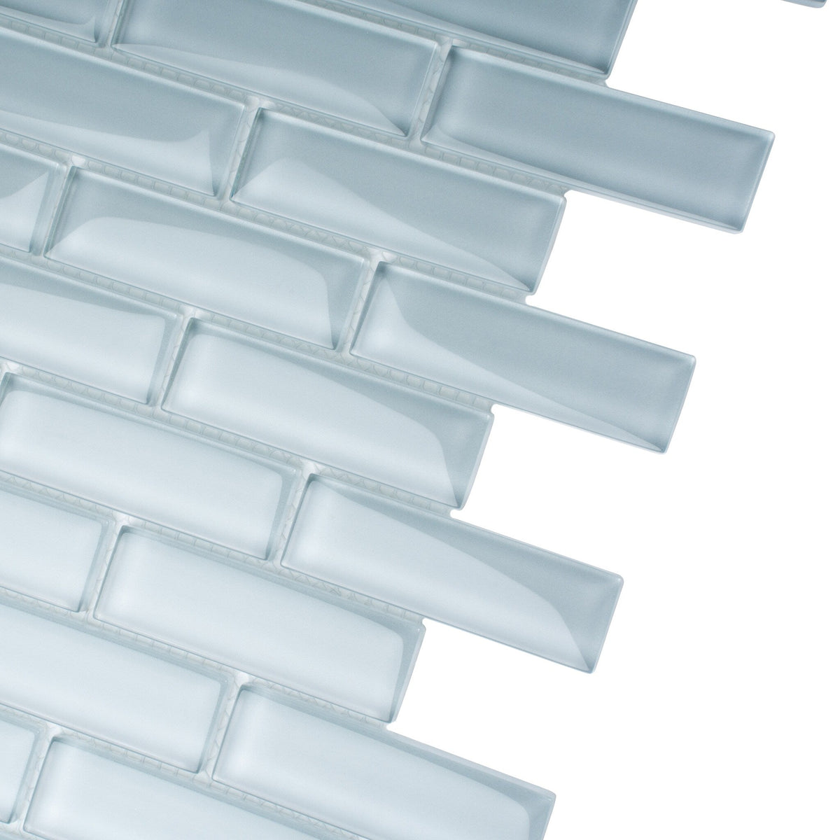 Apollo Tile (Sample) Colorway Light Gray 4-in x 4-in Glossy Glass Brick Subway Floor and Wall Tile