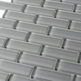 Apollo Tile (Sample) Colorway Gray 4-in x 4-in Glossy Glass Brick Subway Floor and Wall Tile