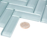 Apollo Tile (Sample) Colorway Slate Gray 4-in x 4-in Glossy Glass Herringbone Floor and Wall Tile