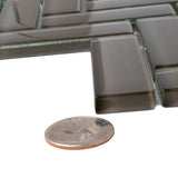 Apollo Tile (Sample) Colorway Anchor Gray 4-in x 4-in Glossy Glass Herringbone Floor and Wall Tile