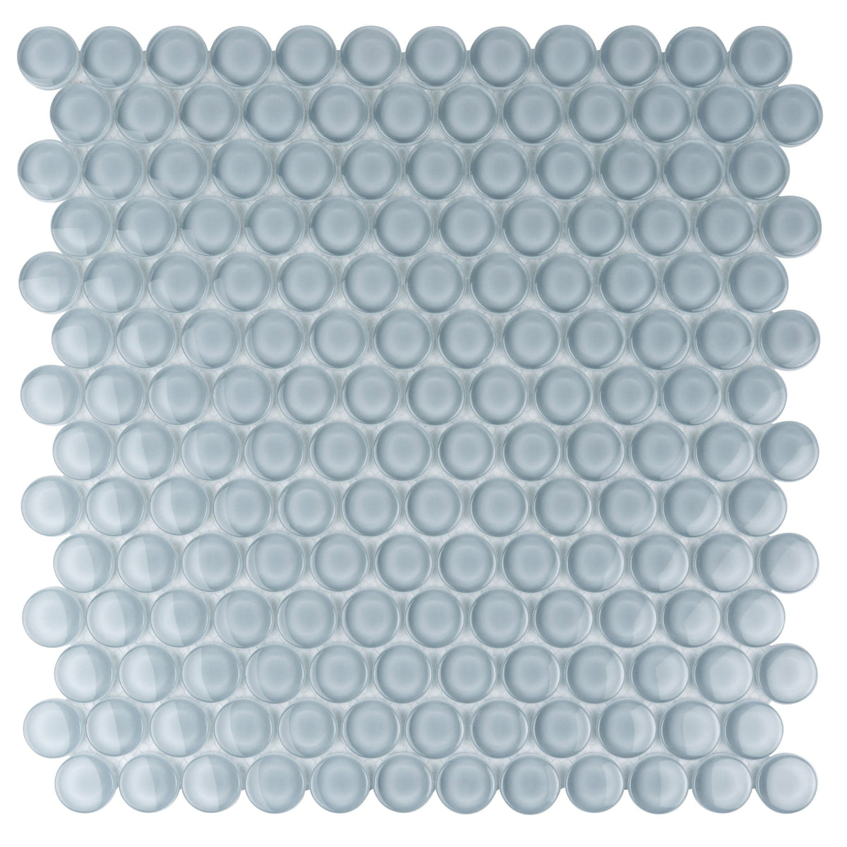 Apollo Tile (Sample) Colorway Light Gray 4-in x 4-in Glossy Glass Penny Round Mosaic Floor and Wall Tile