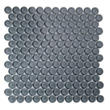 Apollo Tile (Sample) Colorway Gray 4-in x 4-in Glossy Glass Penny Round Mosaic Floor and Wall Tile