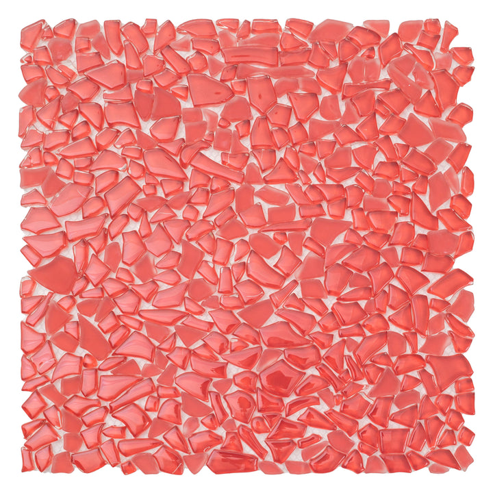 Apollo Tile Bijou Ruby Red 12-in x 12-in Honed Glass Patterned Mosaic Floor and Wall Tile product image